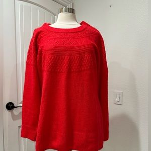 EVRI Sweater Plus Size 2X Red Zinnia